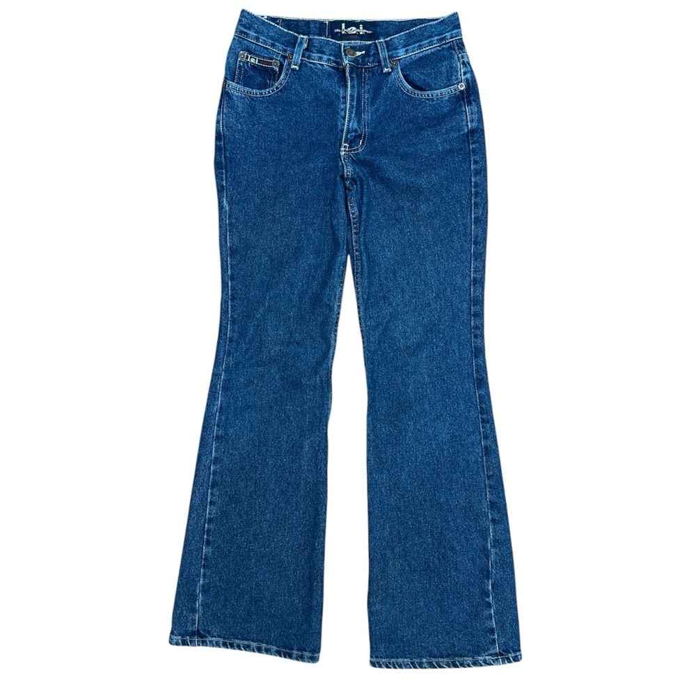 Vintage Y2K LEI High Rise Wide Leg Flare Bell Bottom Jeans 100% Cotton